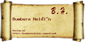 Bumbera Helén névjegykártya